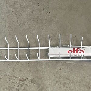 ELFA White 32-Hook Tie & Belt Organizer
